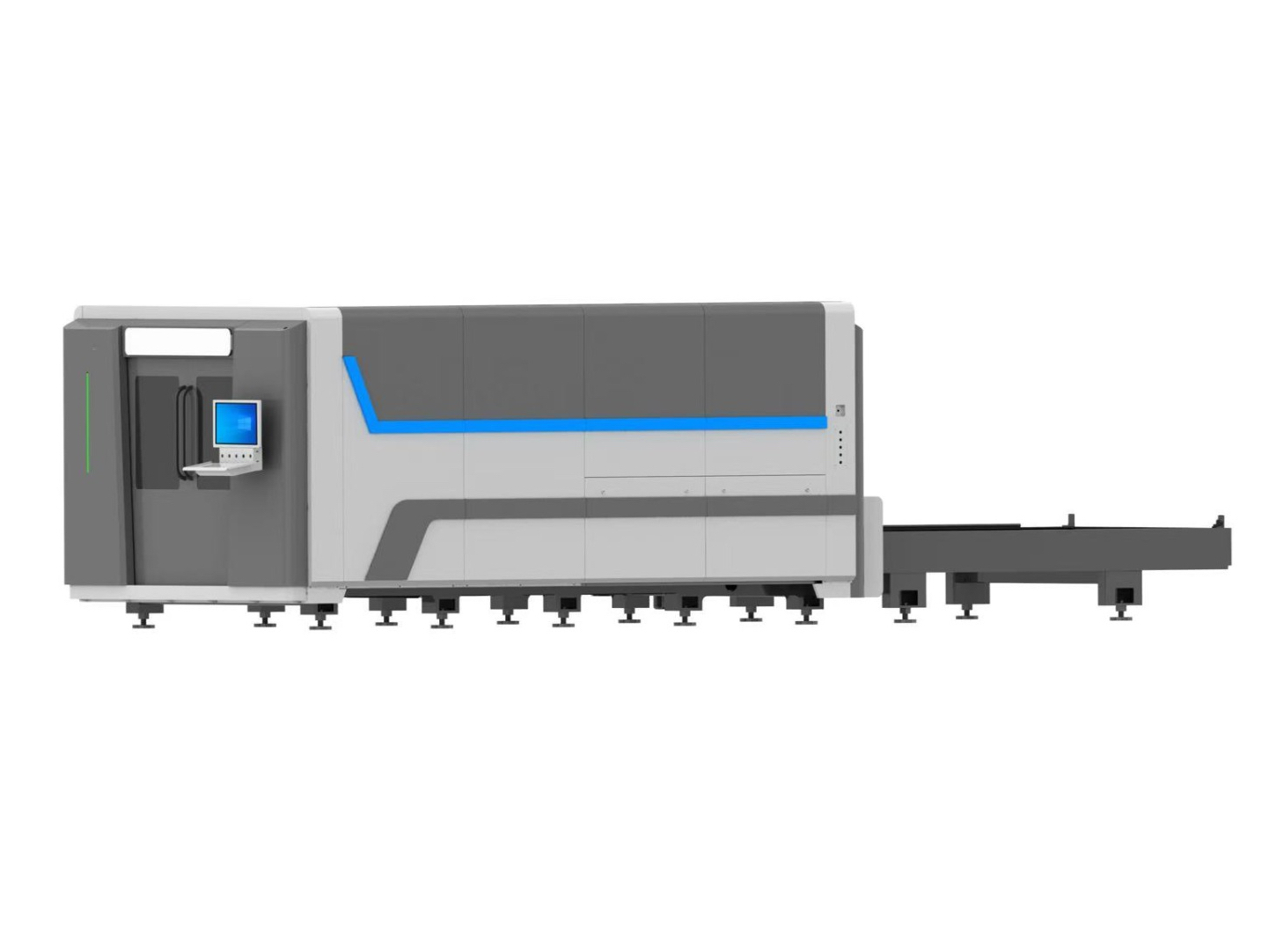 Machine de découpe laser de fibre de haute puissance interchangeable entièrement fermée